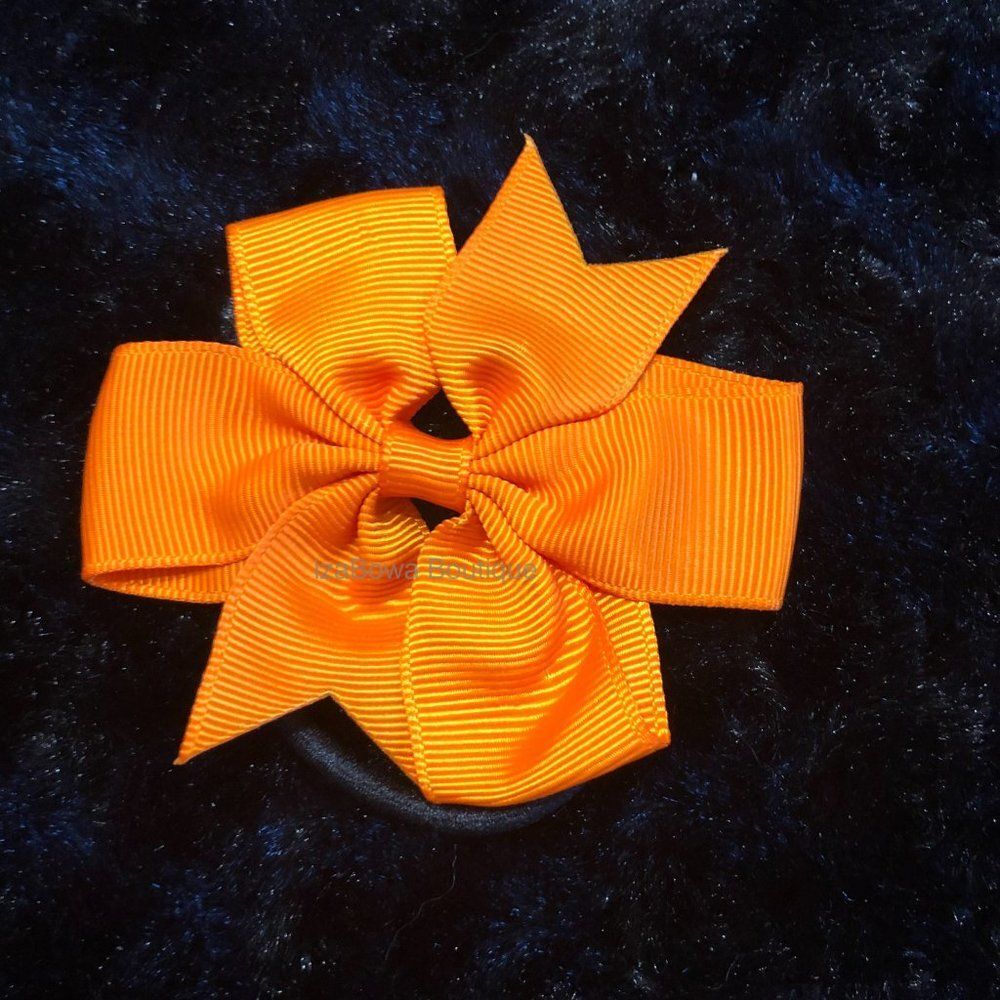 Orange 3" Pinwheel Bow Ponytail PO2687 new